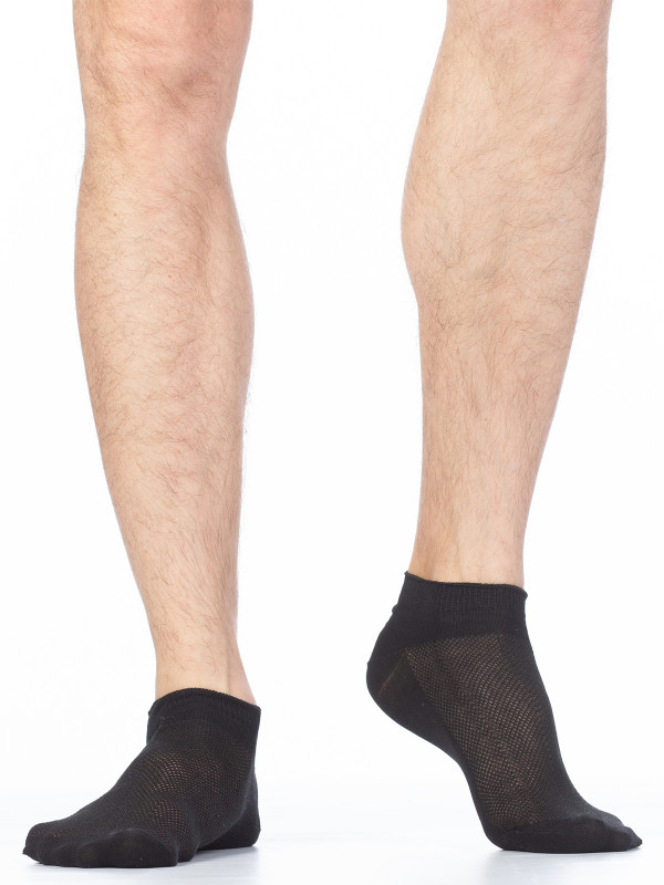 Носки Hobby Line HOBBY 014-1 носки мужские укороченные х/б однотонные, сверху сеточка