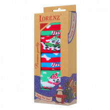 Подарочный набор женских новогодних носков (5 пар) Р17